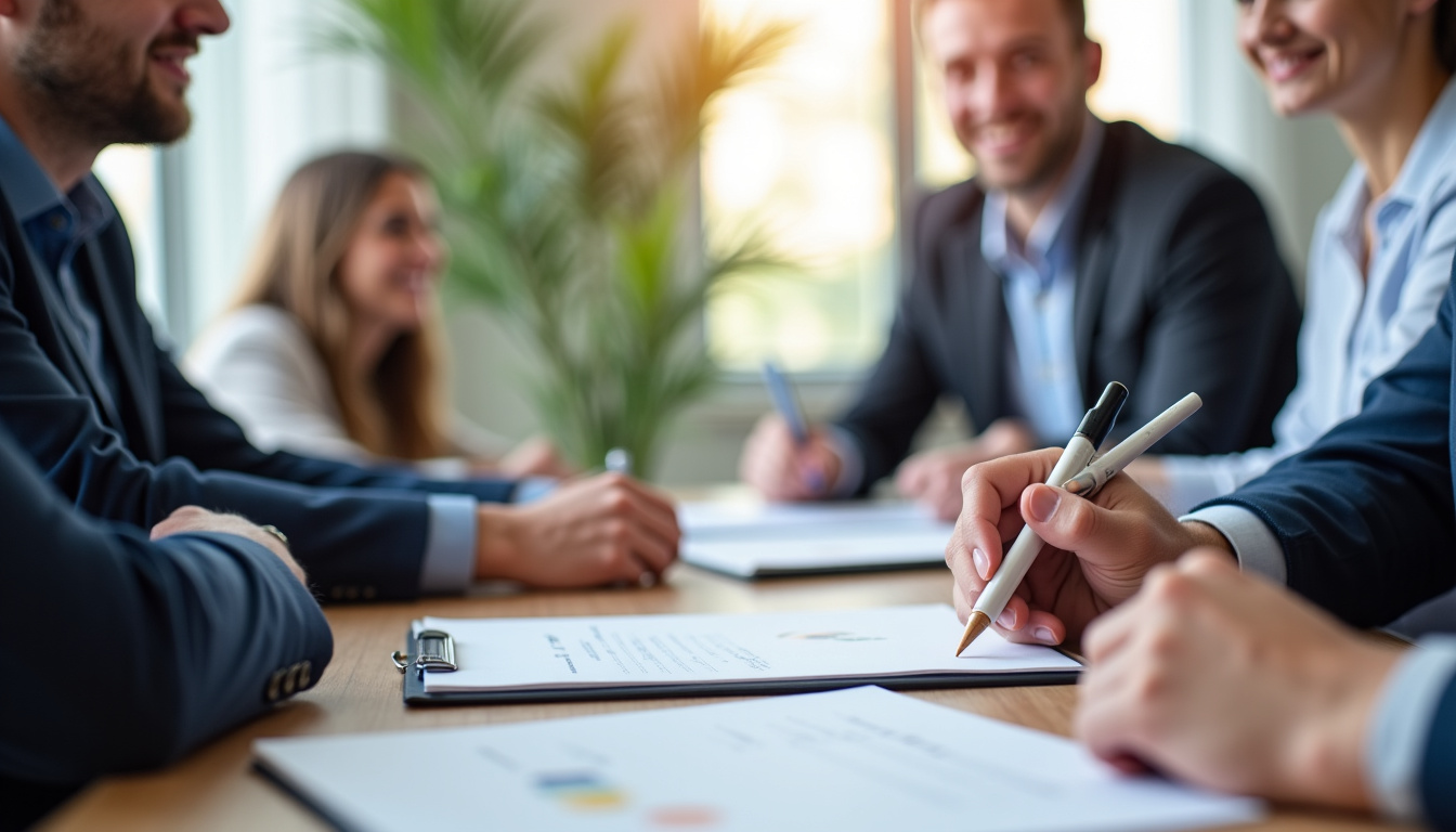 Réunion de professionnels immobiliers membres du réseau La Boîte Immo, échangeant autour de leurs expériences