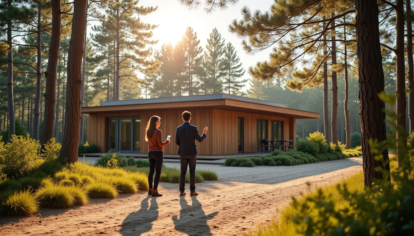 Agent immobilier B2S présentant un bien à des acquéreurs potentiels dans les Landes