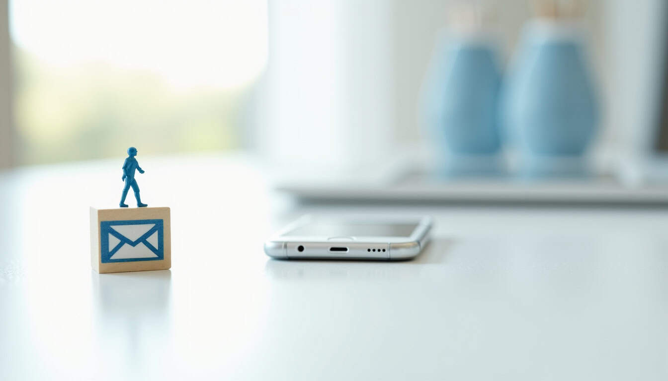 Poubelle de recyclage pour déchets électroniques avec figurine et smartphone sur bureau.