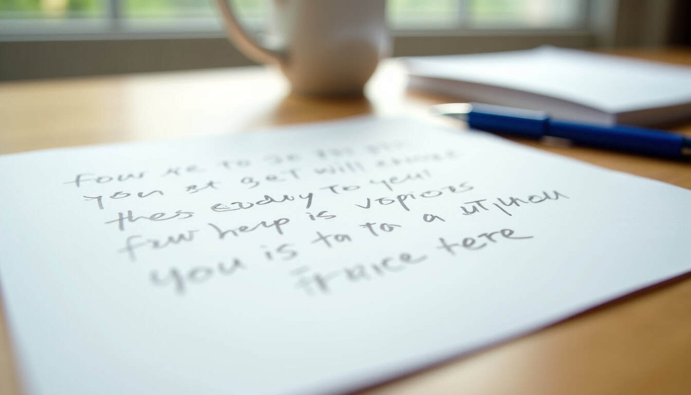 Papiers avec écriture manuscrite et stylo sur bureau, ambiance de travail ou de réunion.