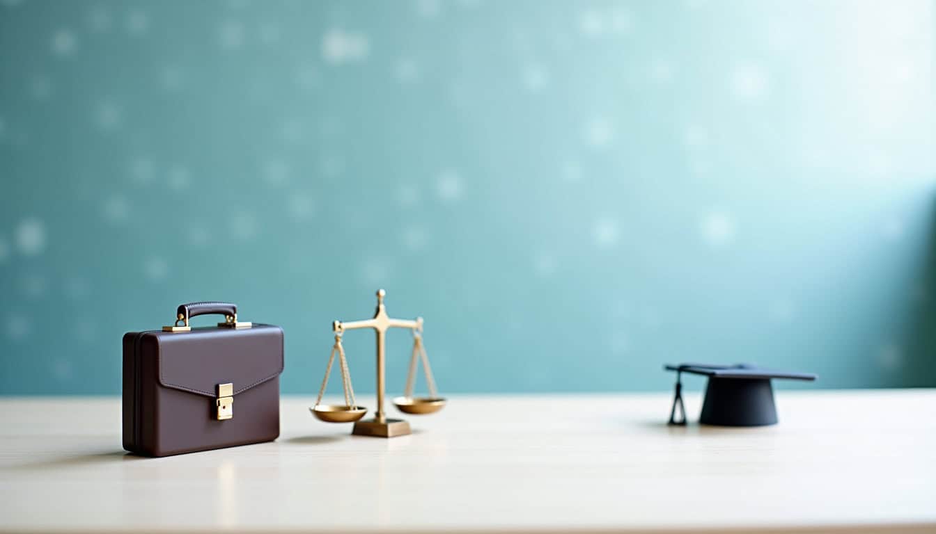 Coffre-fort et balance de justice pour avocat, symbole de sécurité et de justice.