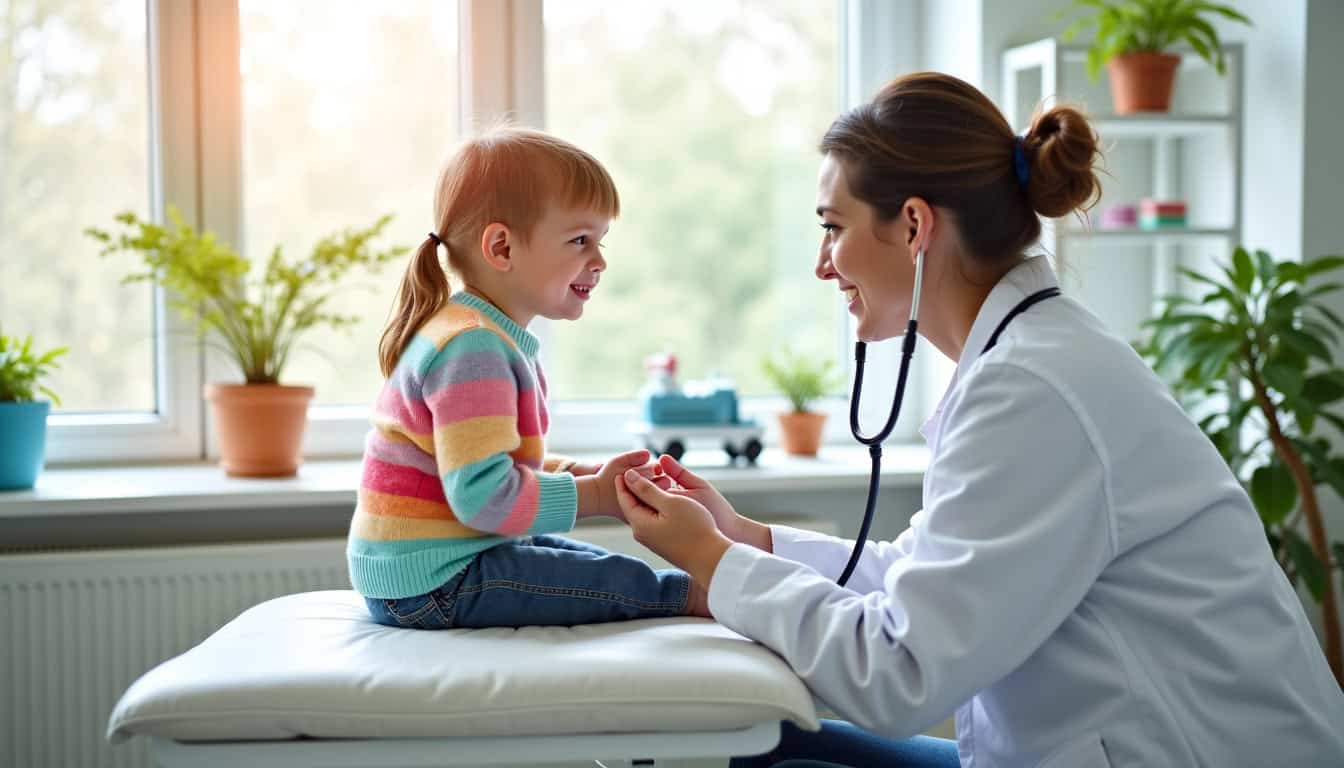 Échographie pédiatrique par un médecin.