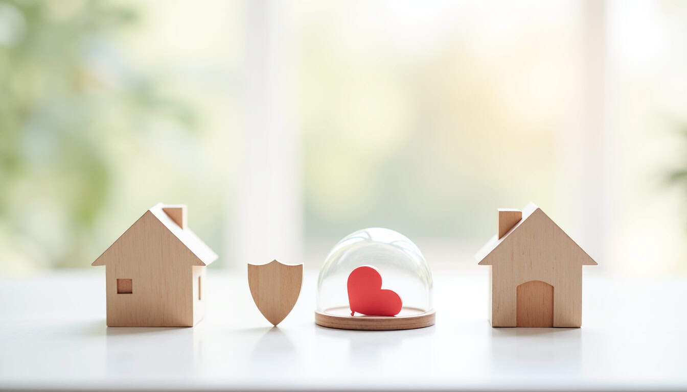 Panneau solaire, maison en bois et symbole de protection de l'environnement.