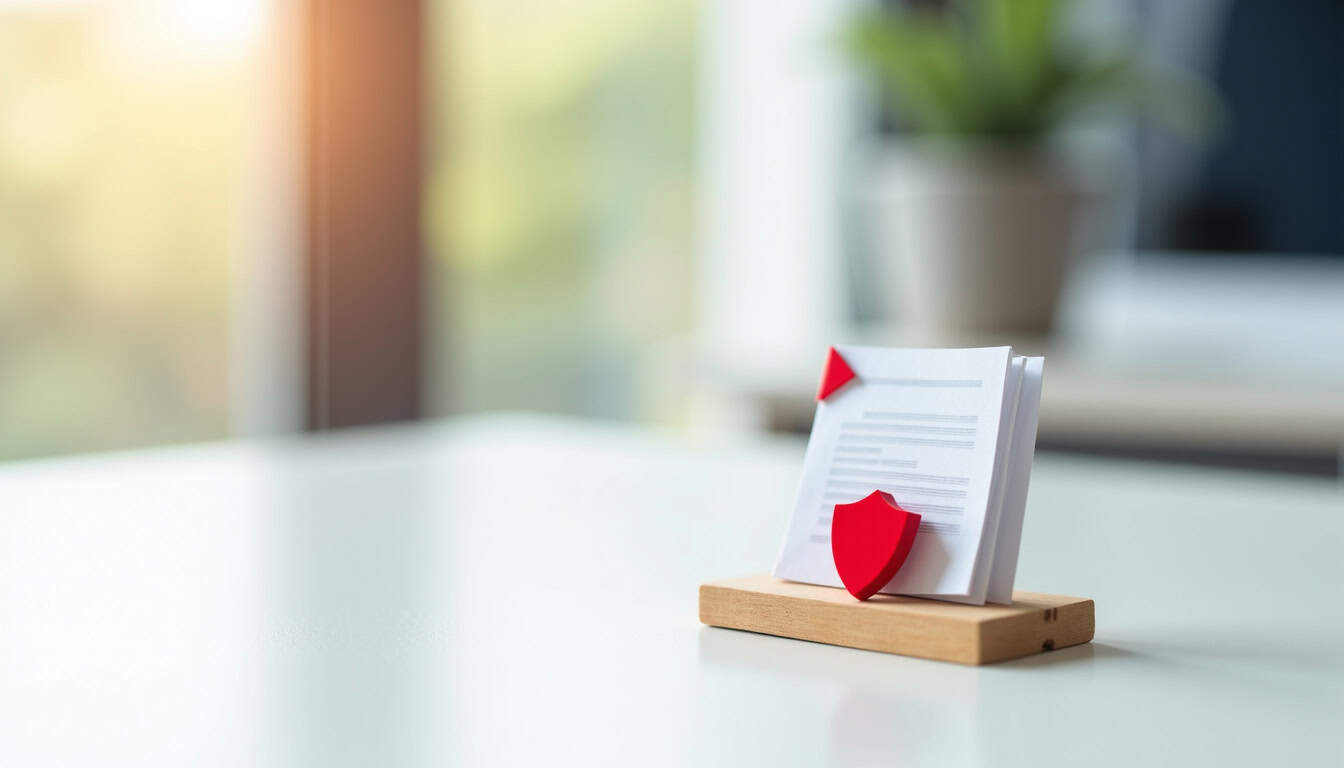 Document confidentiel avec bouclier de sécurité.