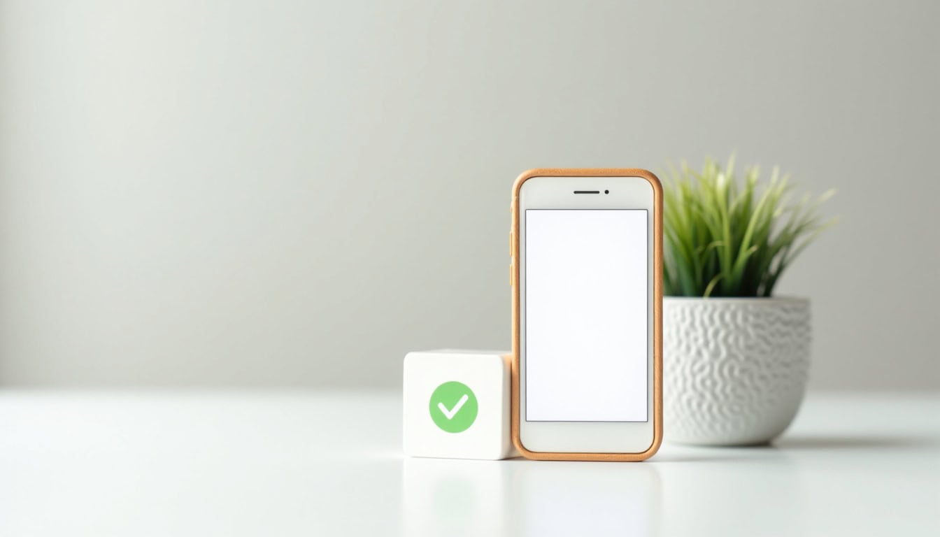 Panneau de contrôle avec smartphone et symbole de validation, illustrant la gestion numérique.