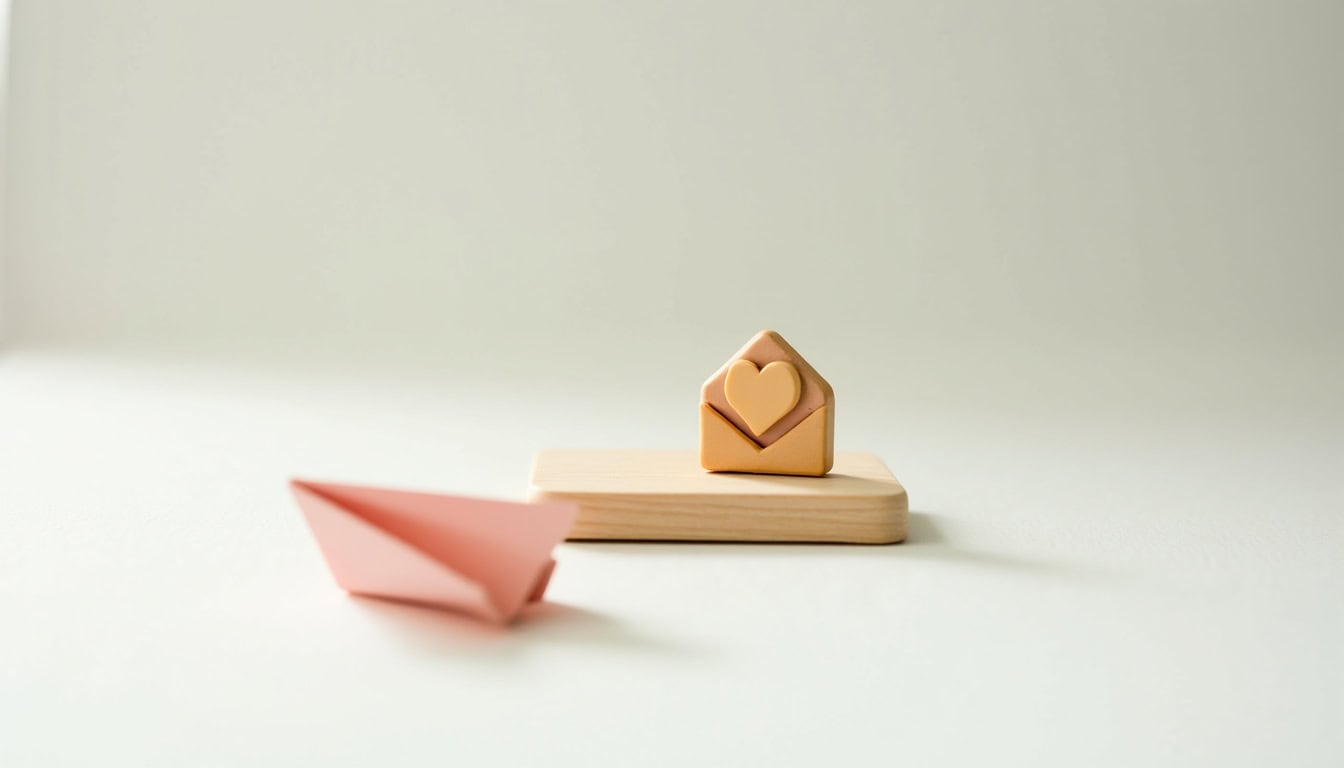 Panneau de maison en bois avec cœur, symbole d'amour et de confort.