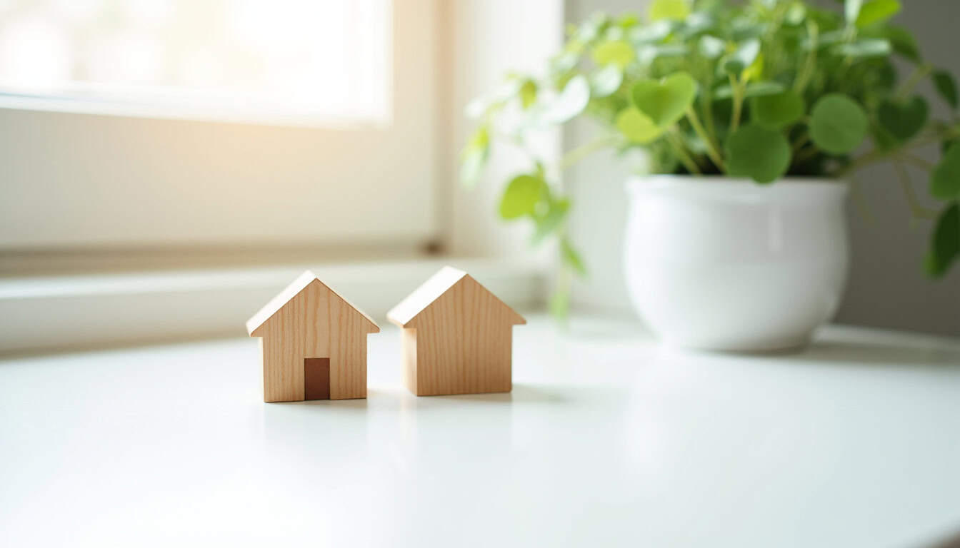 Mini maisons en bois pour décoration intérieure.