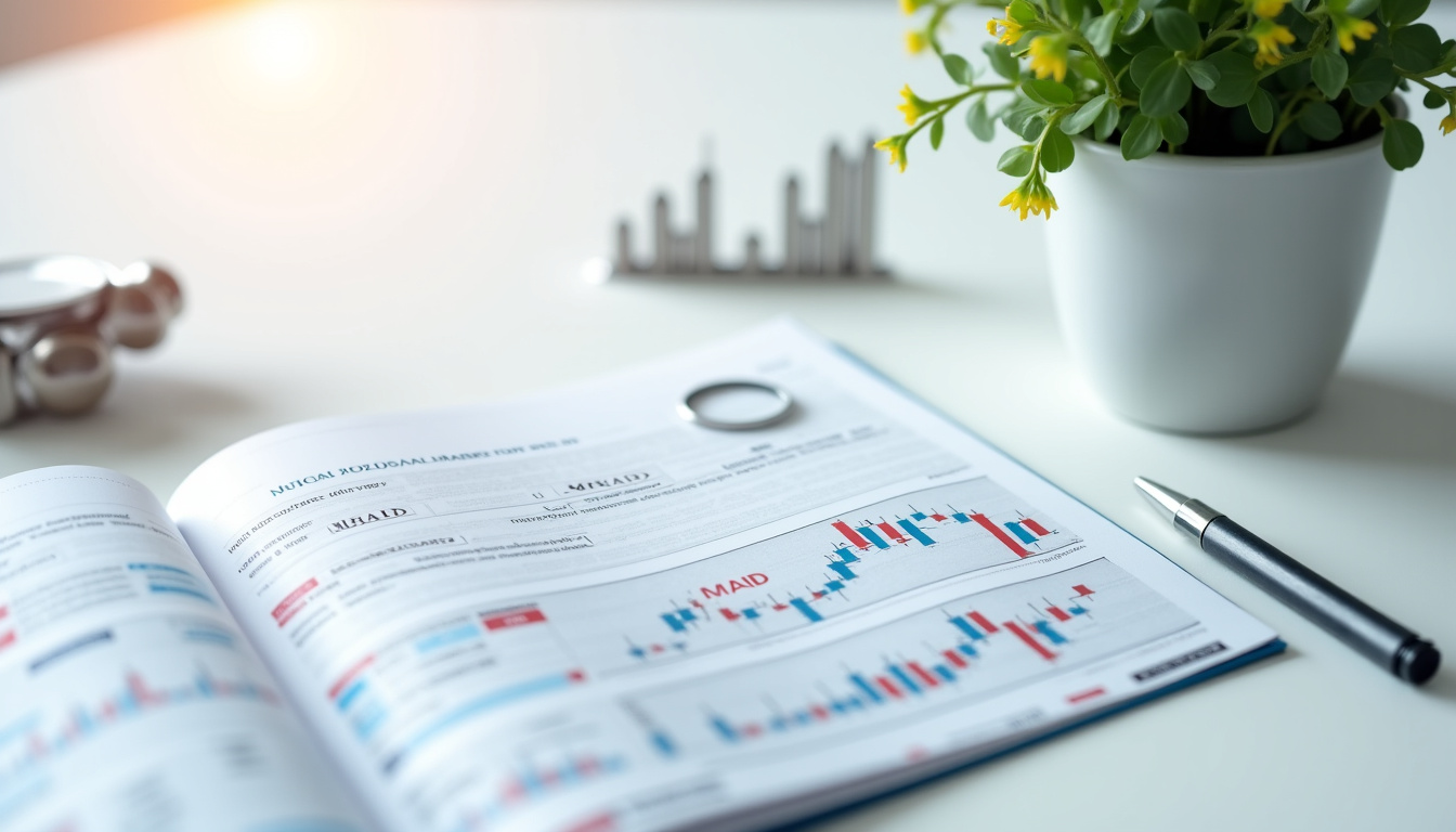 Livres avancés sur la bourse avec des graphiques et indicateurs techniques