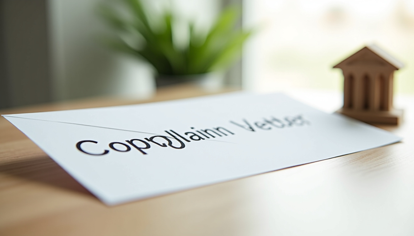 Personne envoyant une réclamation écrite à sa banque pour contestation d