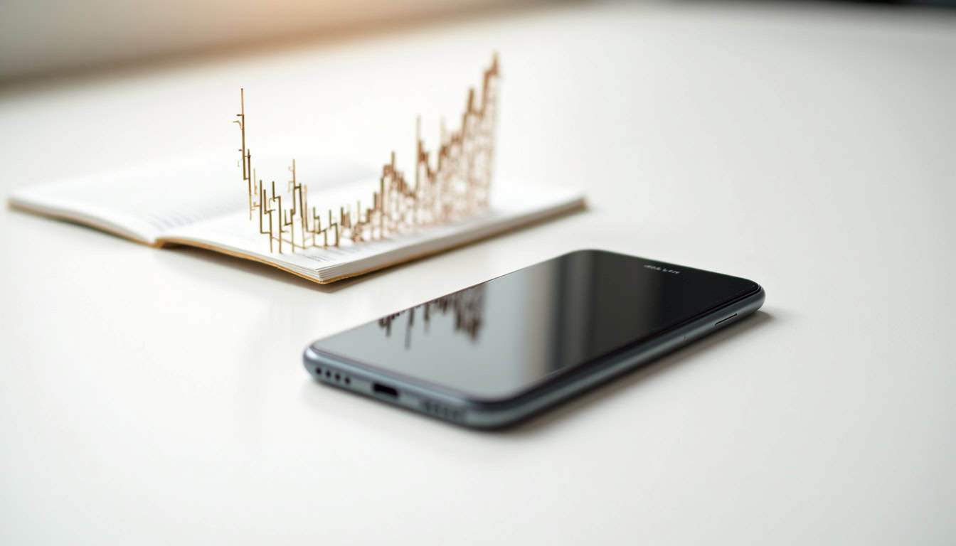 Personne utilisant son téléphone pour acheter des livres sur bourse en ligne