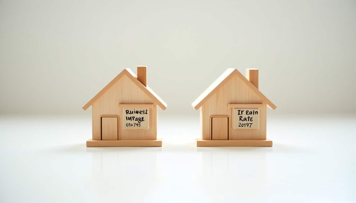 Maison en bois avec annonce immobilière.