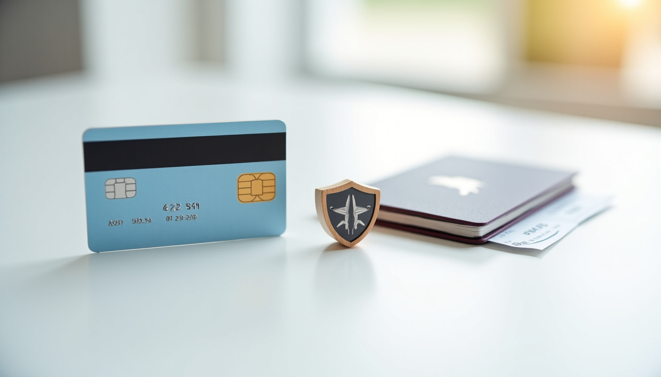 Carte bancaire Visa Premier avec documents de voyage et assurance
